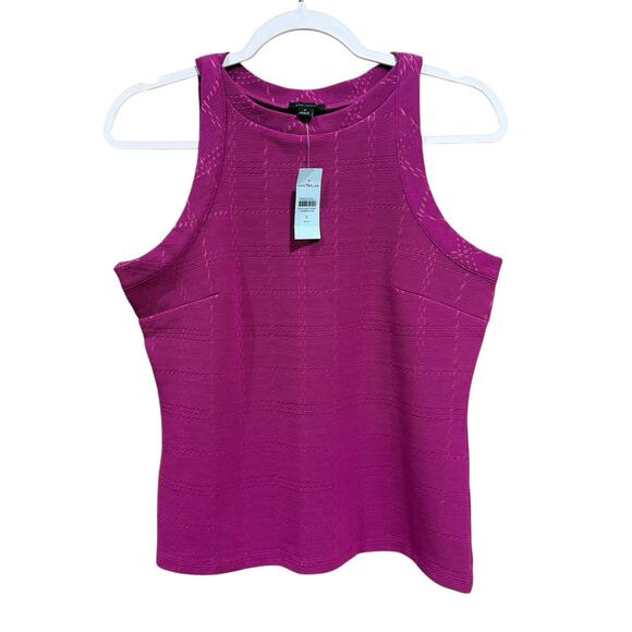 NWT Ann Taylor Purple Textured Trim Tank Sleeveless Top Women’s Petite Small NEW - Picture 6 of 16